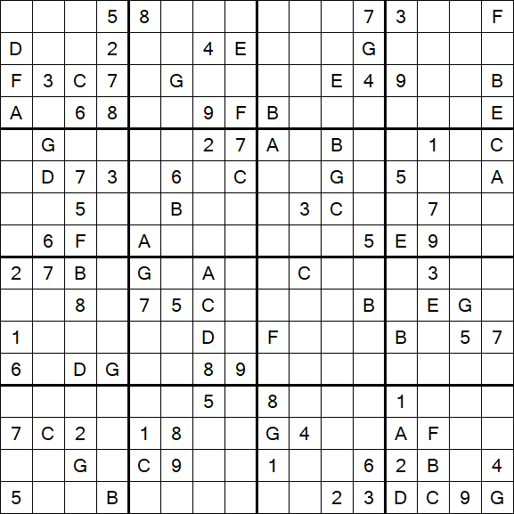 Sudoku 16x16 - Difícil