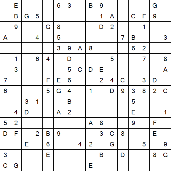 Sudoku 16x16 - Difícil