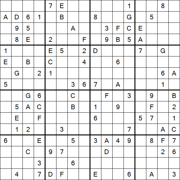 Sudoku 16x16 - Difícil