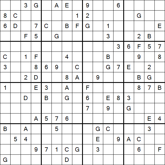 Sudoku 16x16 - Difícil