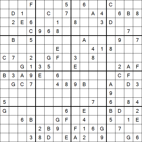 Sudoku 16x16 - Difícil