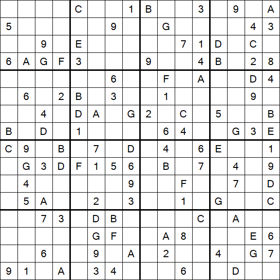 Sudoku 16x16 - Difícil