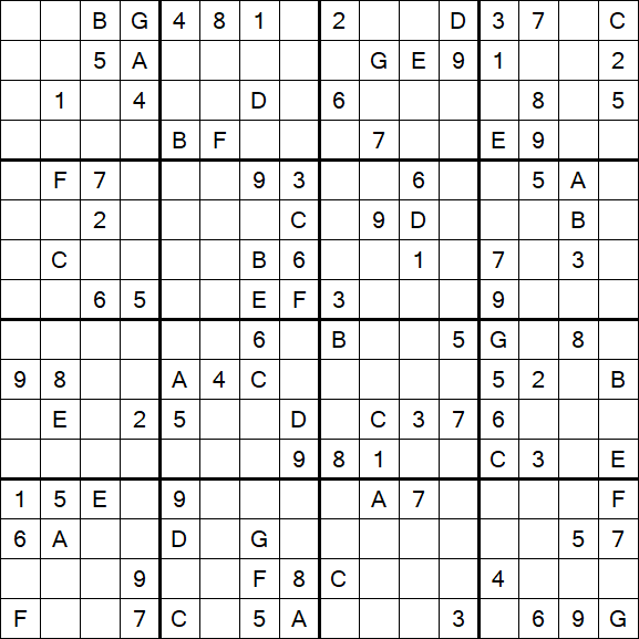 Sudoku 16x16 - Difícil