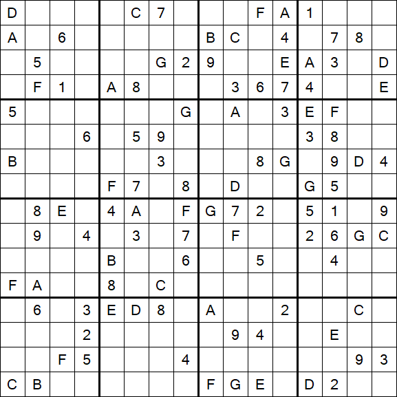 Sudoku 16x16 - Difícil