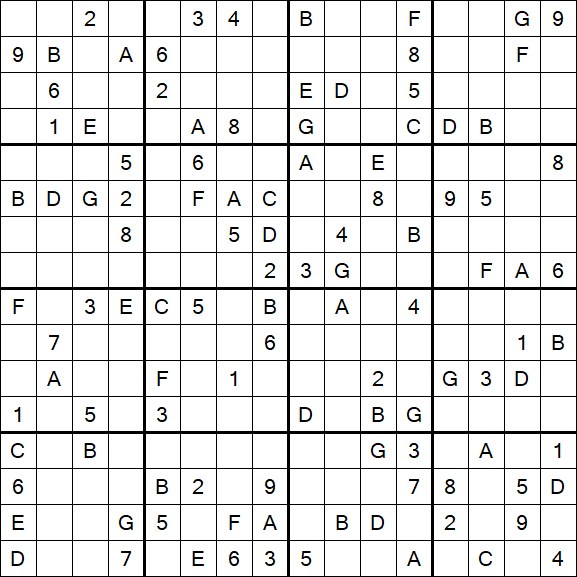 Sudoku 16x16 - Difícil