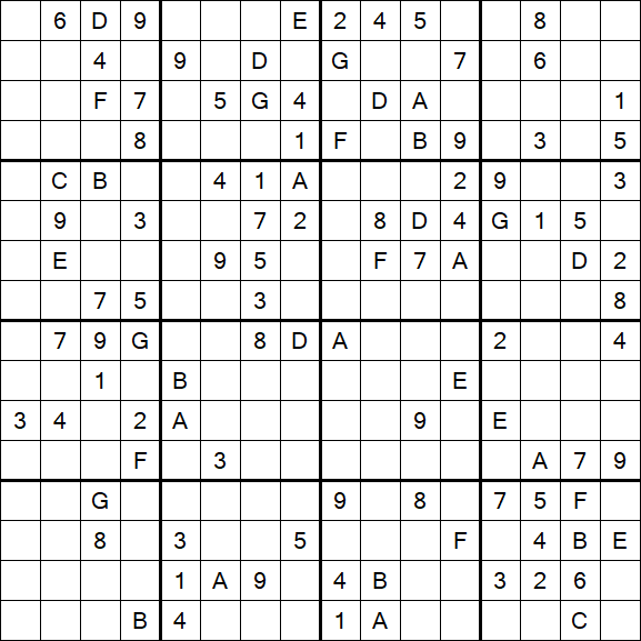 Sudoku 16x16 - Difícil