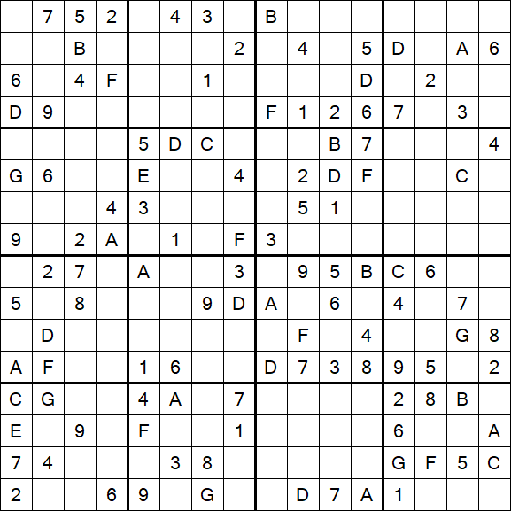 Sudoku 16x16 - Difícil
