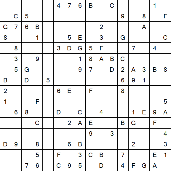Sudoku 16x16 - Difícil