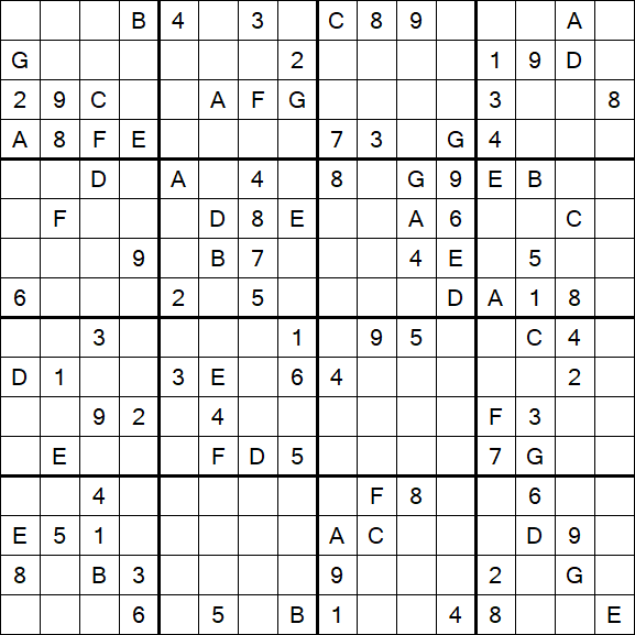 Sudoku 16x16 - Difícil
