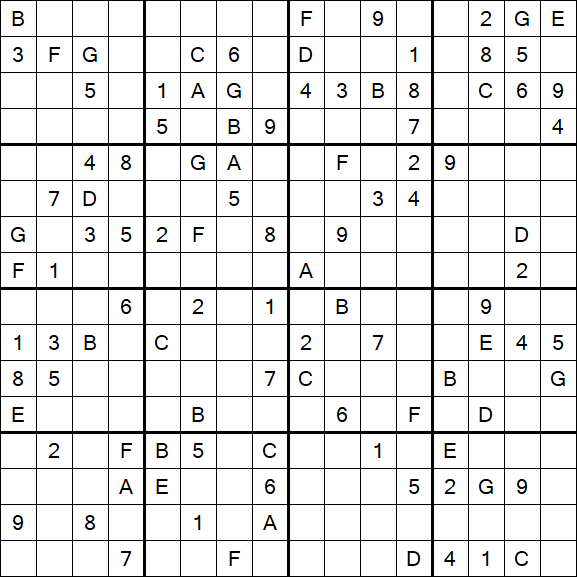 Sudoku 16x16 - Difícil