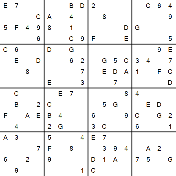 Sudoku 16x16 - Difícil