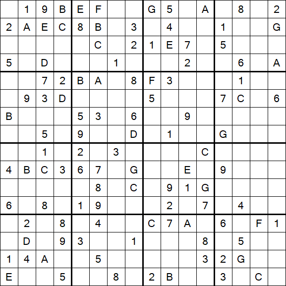 Sudoku 16x16 - Difícil