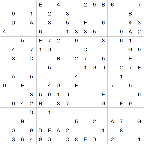 Sudoku 16x16 - Difícil