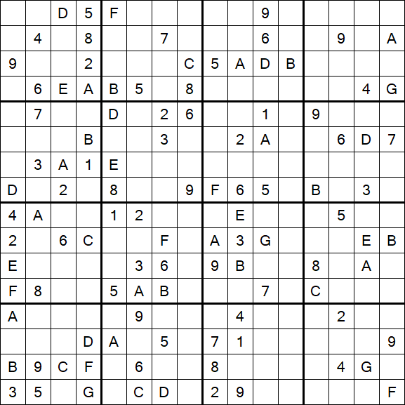 Sudoku 16x16 - Difícil