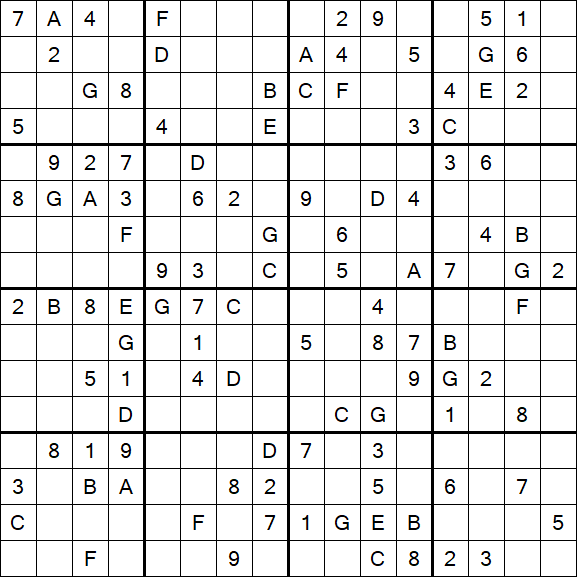 Sudoku 16x16 - Hard