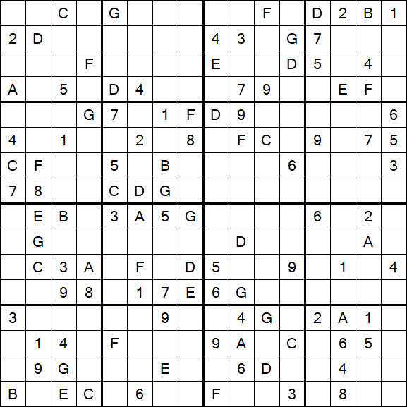 Sudoku 16x16 - Hard