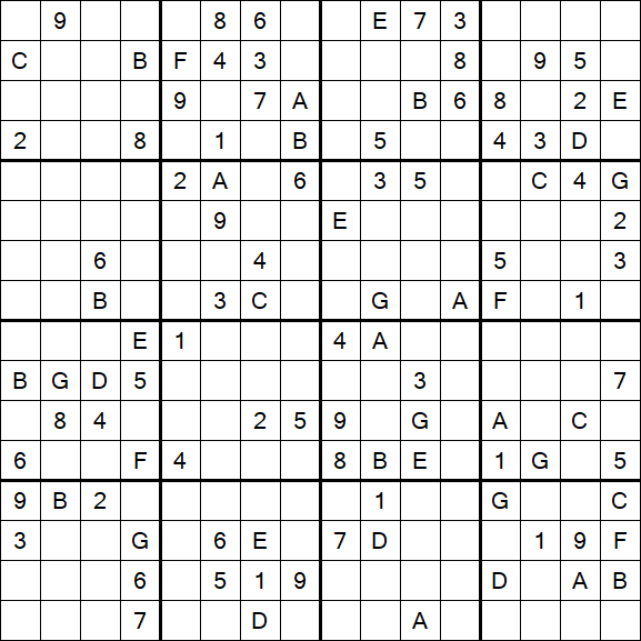 Sudoku 16x16 - Hard