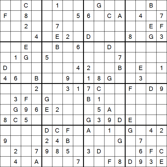 Sudoku 16x16 - Hard