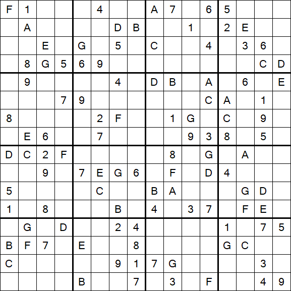 Sudoku 16x16 - Hard