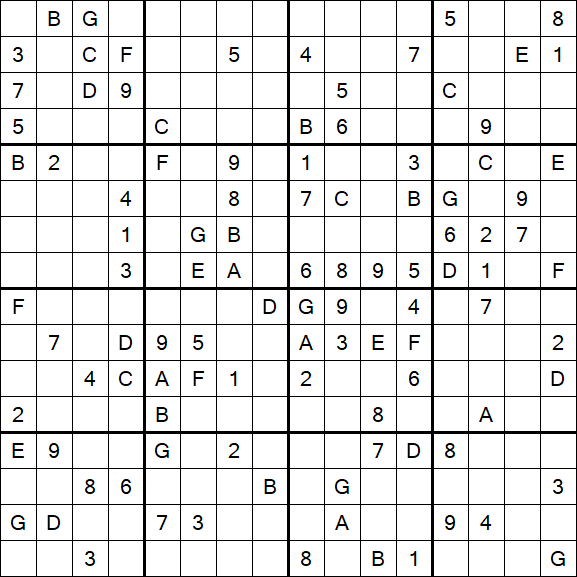 Sudoku 16x16 - Hard