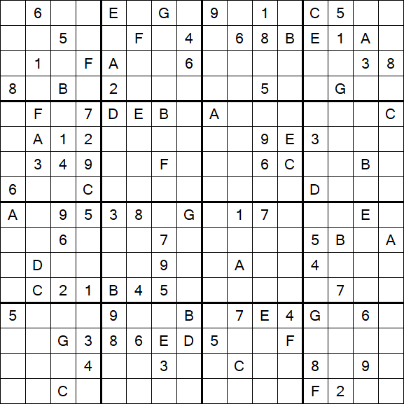 Sudoku 16x16 - Hard