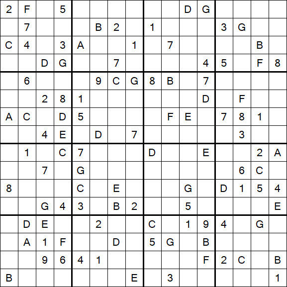 Sudoku 16x16 - Hard