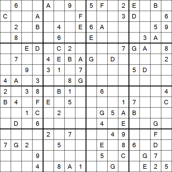 Sudoku 16x16 - Hard