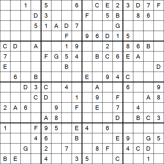 Sudoku 16x16 - Hard
