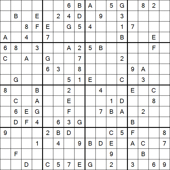 Sudoku 16x16 - Hard