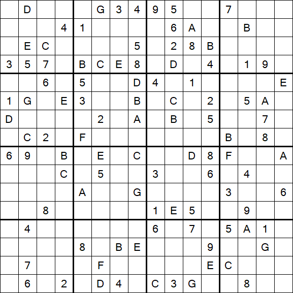 Sudoku 16x16 - Hard