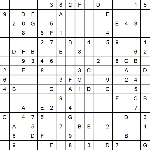 Sudoku 16x16 - Hard