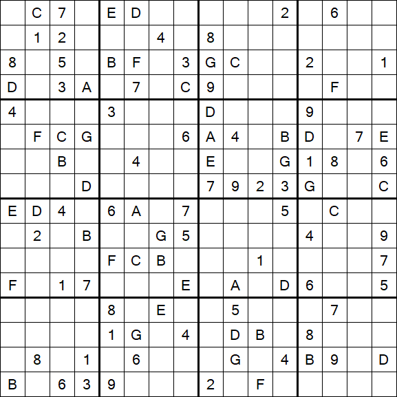Sudoku 16x16 - Hard