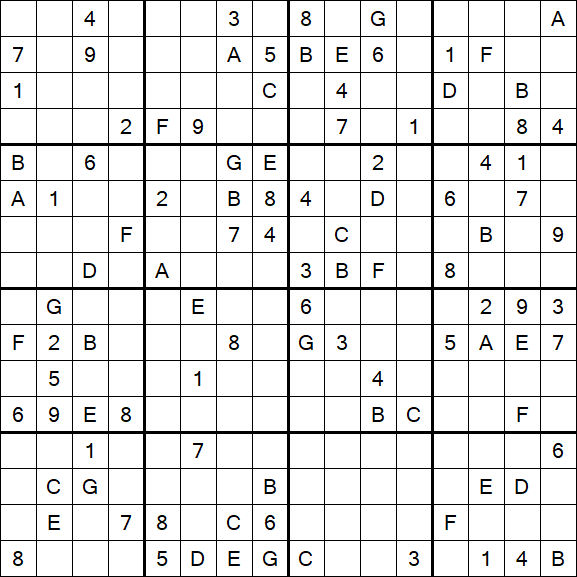 Sudoku 16x16 - Difícil