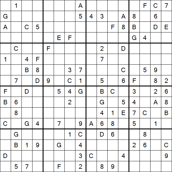 Sudoku 16x16 - Hard
