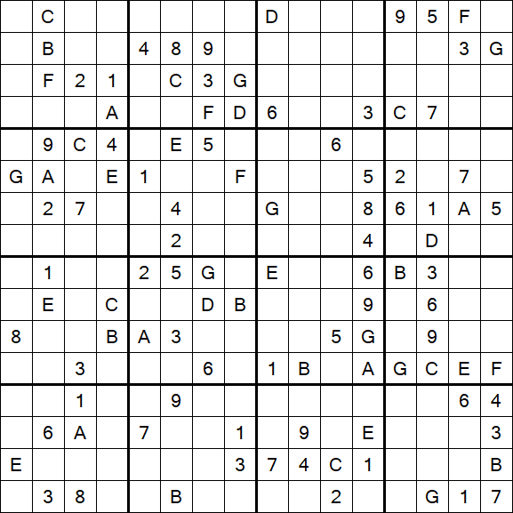 Sudoku 16x16 - Hard