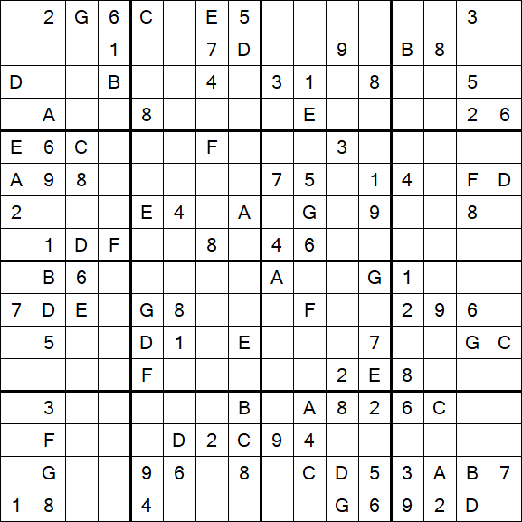 Sudoku 16x16 - Hard