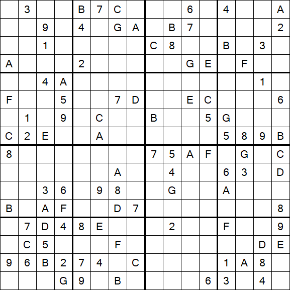 Sudoku 16x16 - Hard