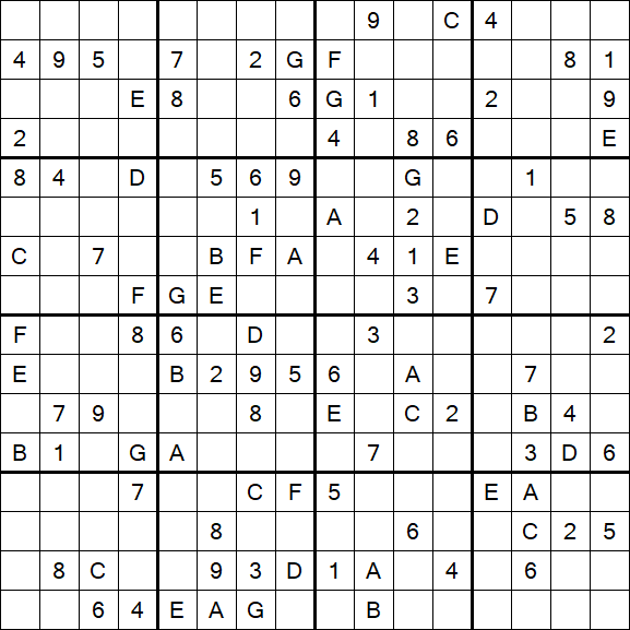 Sudoku 16x16 - Difficile
