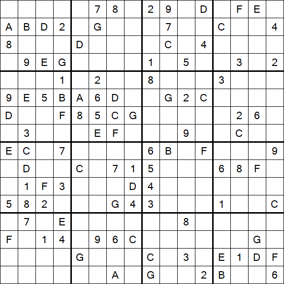 Sudoku 16x16 - Hard