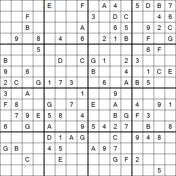 Sudoku 16x16 - Hard