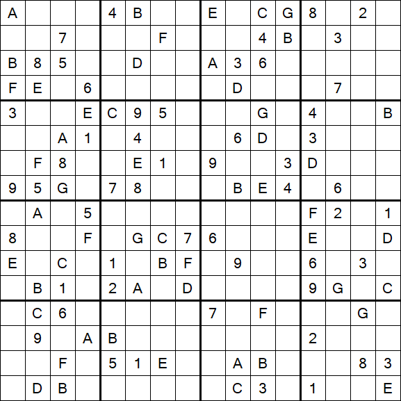 Sudoku 16x16 - Hard