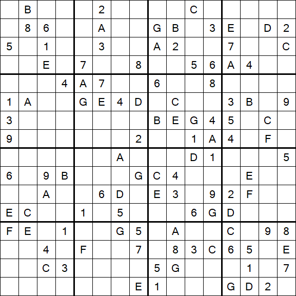 Sudoku 16x16 - Hard