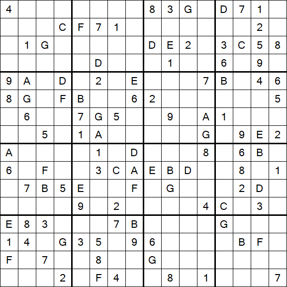 Sudoku 16x16 - Hard