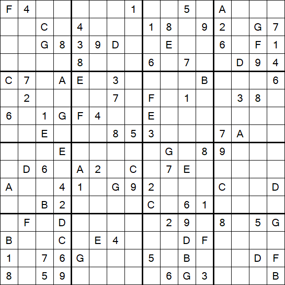 Sudoku 16x16 - Hard