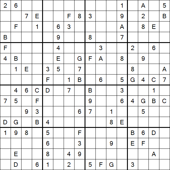 Sudoku 16x16 - Hard