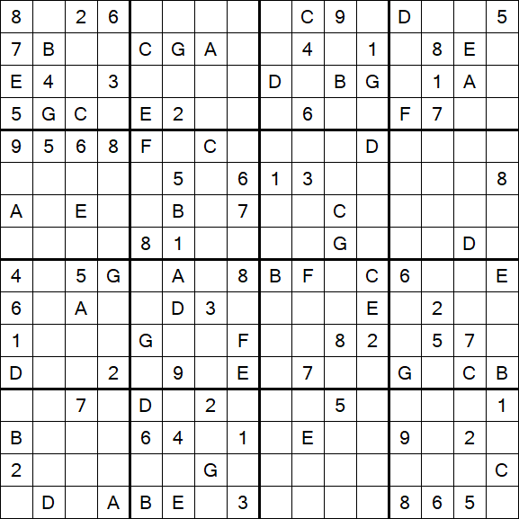 Sudoku 16x16 - Hard