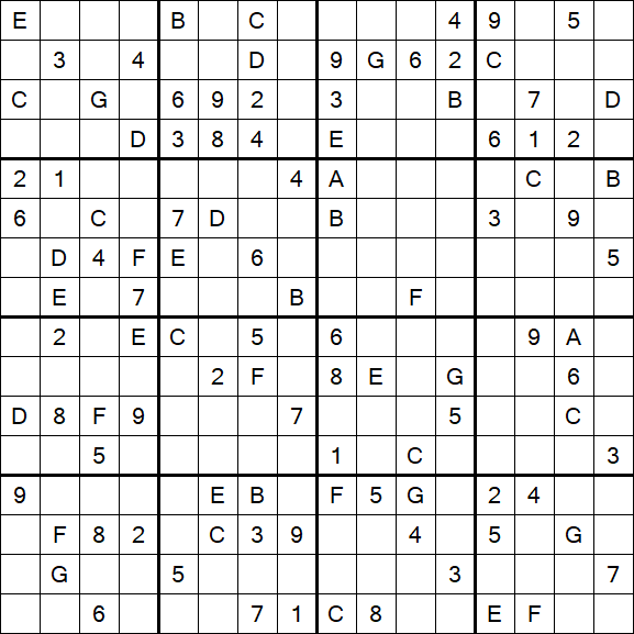 Sudoku 16x16 - Difficile