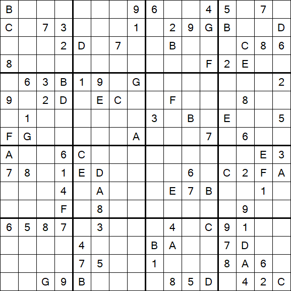 Sudoku 16x16 - Difficile