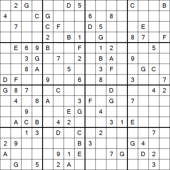 Sudoku 16x16 - Hard