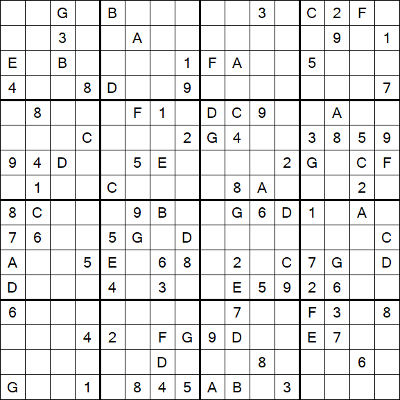 Sudoku 16x16 - Hard
